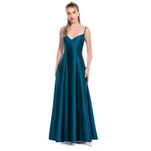 Bella Vestido Largo De Tirantes Escote V Y Falda Semicircular