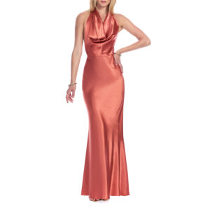 Florencia Vestido Largo Halter Escote Columpio Espalda Descubierta Y Falda Tipo Sirena