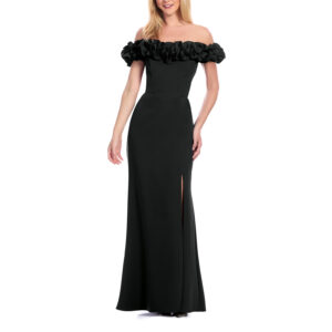 Ainhoa Vestido Largo Strapless Con Adorno De Escarola Y Falda Tipo Sirena