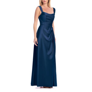 Elissea Vestido Largo De Tirante Ancho Escote Corazón Con Tablones En Talle Falda Semicircular Con Abertura