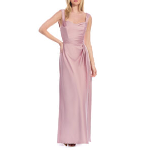 Elissea Vestido Largo De Tirante Ancho Escote Corazón Con Tablones En Talle Falda Semicircular Con Abertura