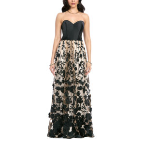 Maristelle Vestido Largo Strapless Con Falda Semicircular
